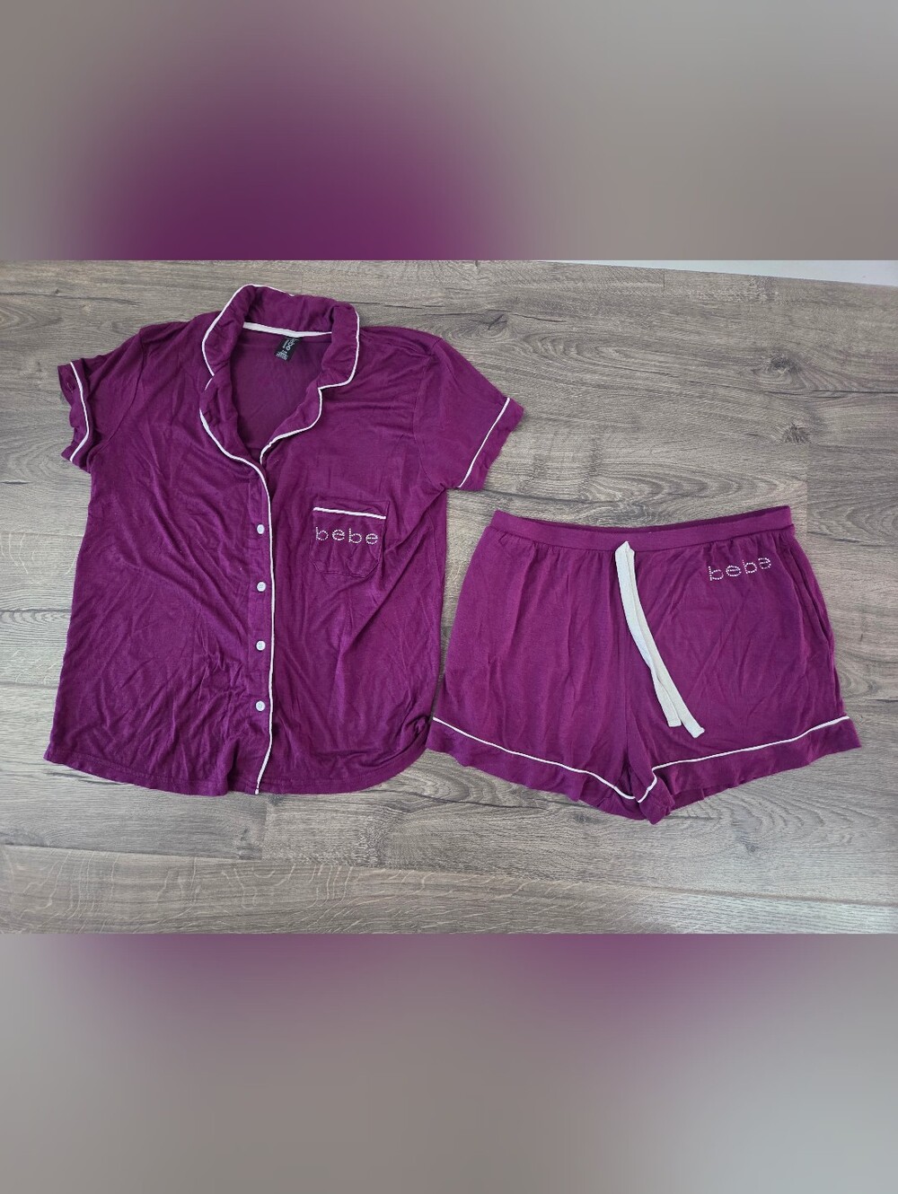 bebe Women's Plum Pajama Set Size L